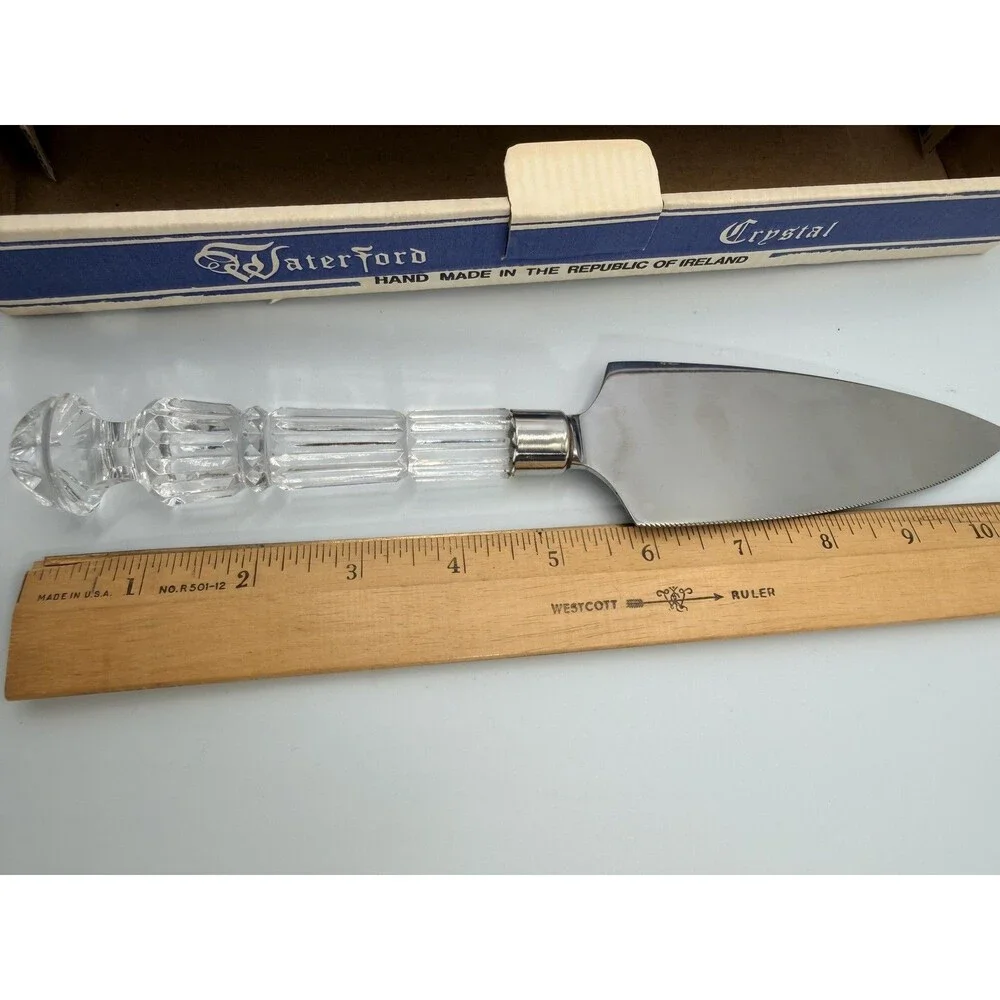 Waterford Crystal New in Box Cake Pie Server Hand Ireland Stainless Blade Marked